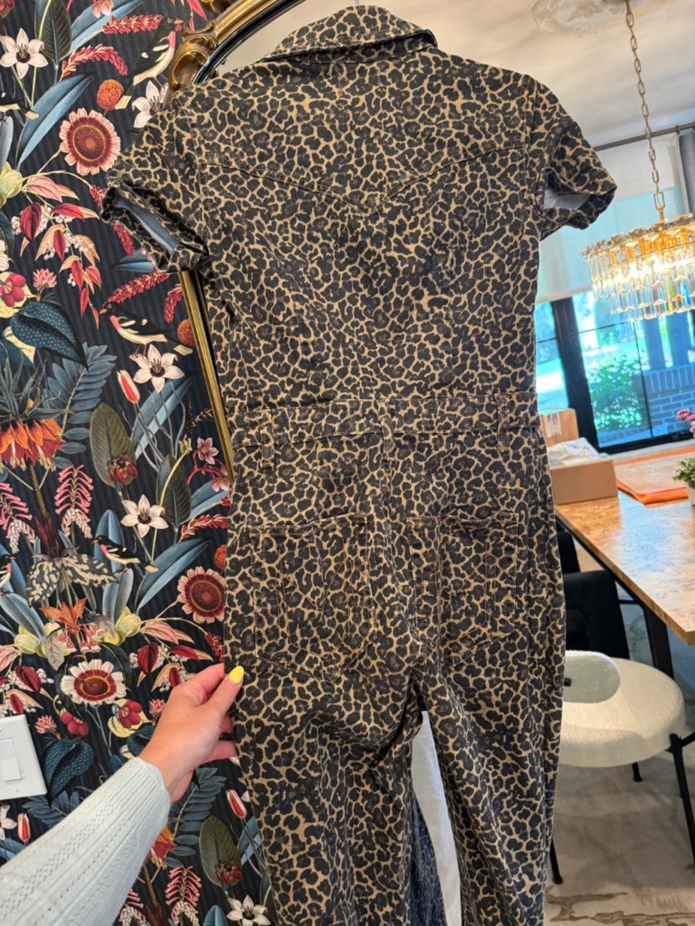 Show me your mumu cheetah denim jumpsuit - Picture 5 of 6